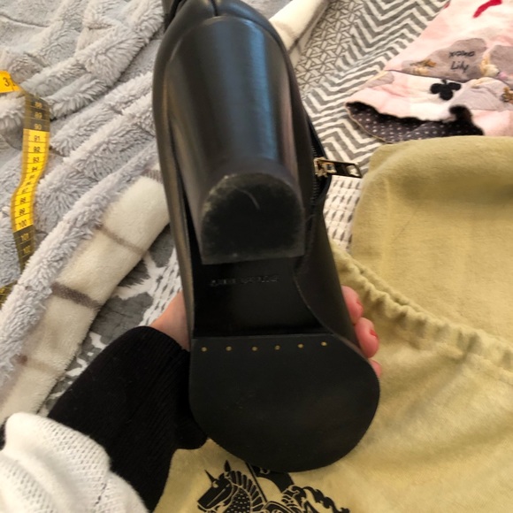 Michael Kors Distressed brown leather Wedge heel shearling lined booties. - Picture 6 of 13